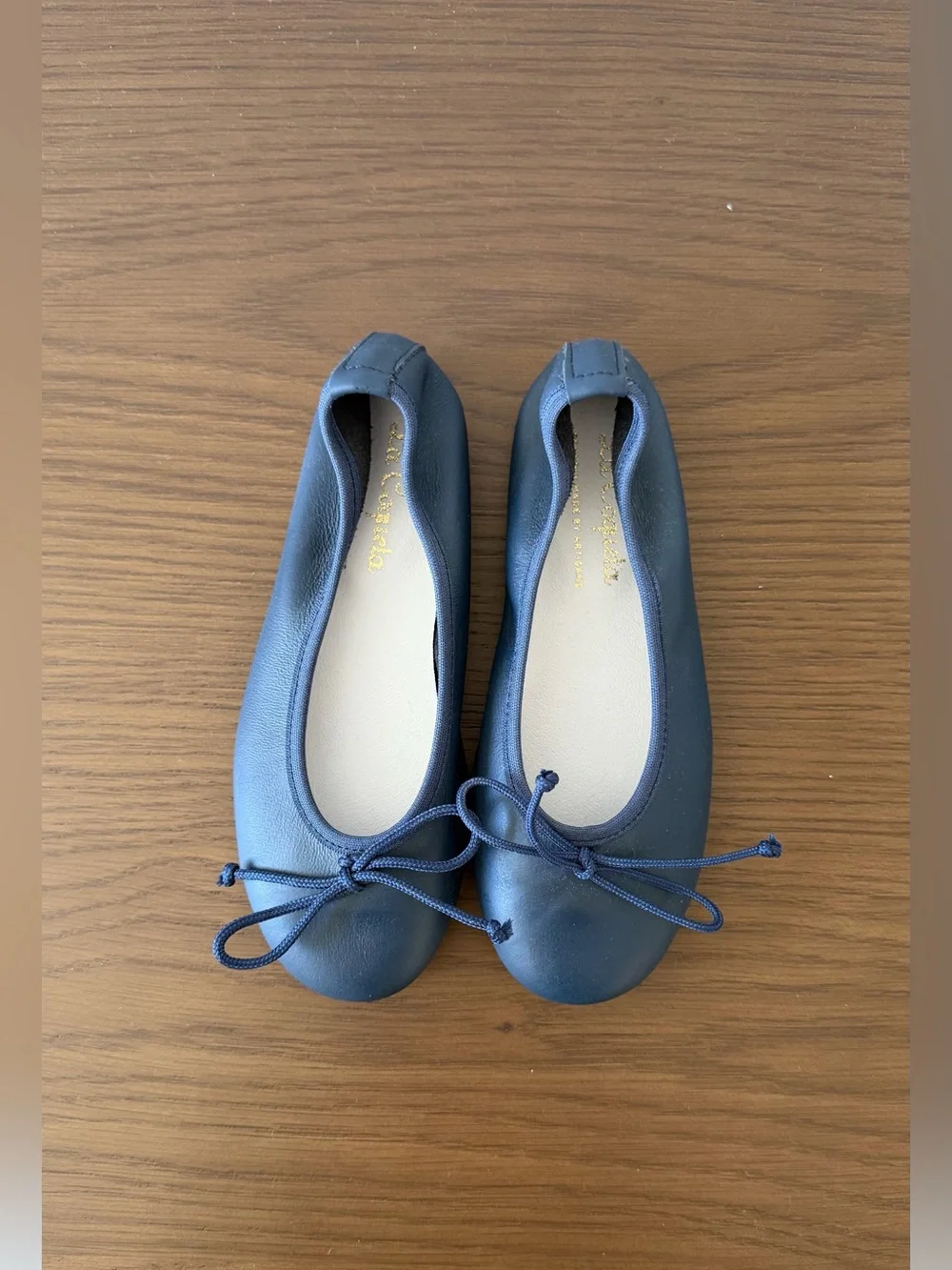 Girls Navy Bow Ballet Flats